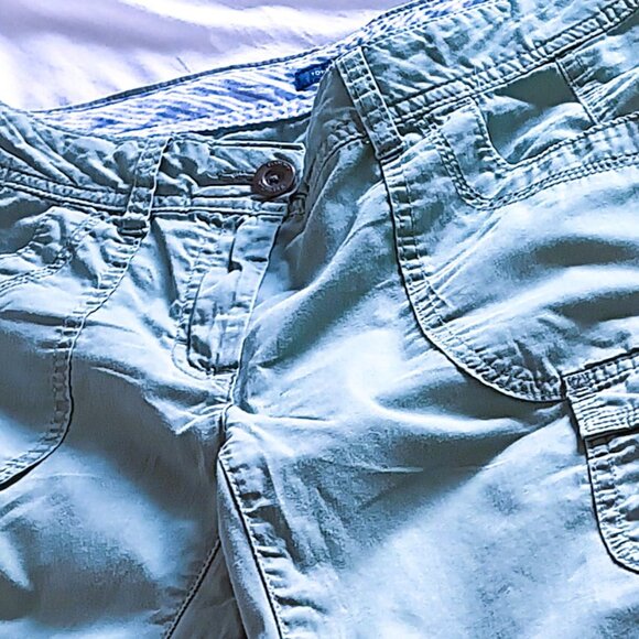 TOMMY HILFIGER HIGH-WAISTED GREEN COTTON KHAKI CARGO PANTS, SZ 6 - Picture 2 of 4